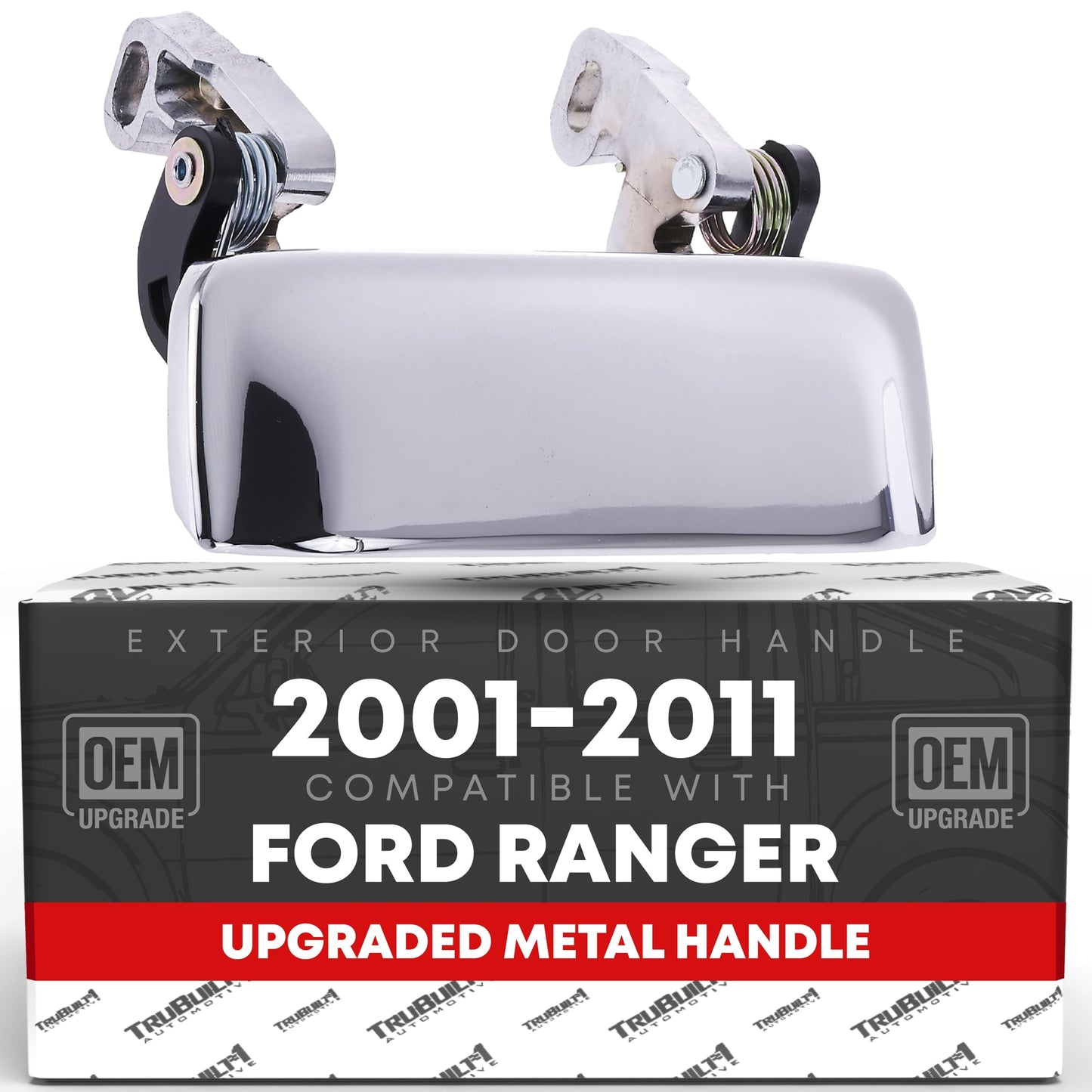 2001-2011 Ford Ranger Mazda B-Series Exterior Front Driver or Passenger Door Handle, Upgraded Metal - All Chrome - Front Driver or Passenger Handle