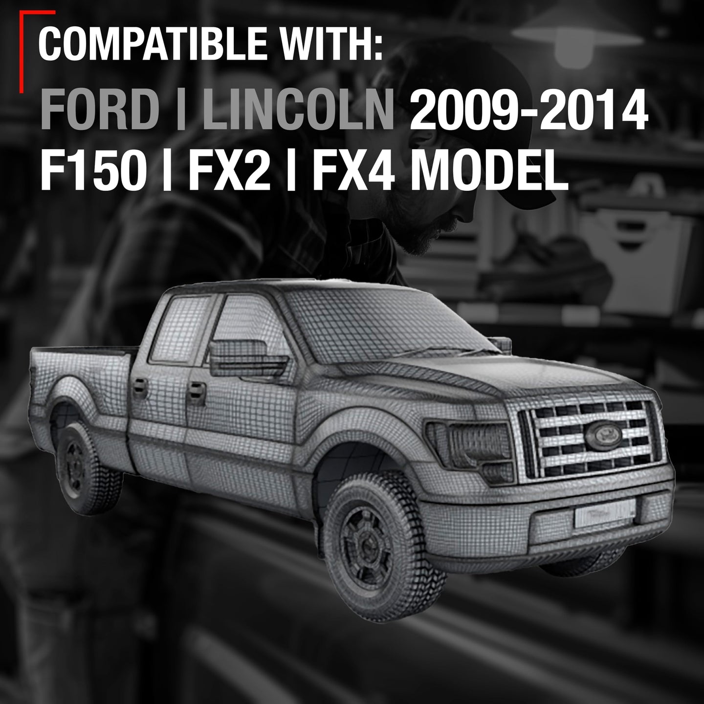 2009-2014 Ford F-150 Interior Front/Rear Passenger Door Handle - Chrome, Black - Passenger Side - Black/Chrome Handle