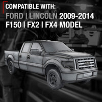 2009-2014 Ford F-150 Interior Front/Rear Passenger Door Handle - Chrome, Black - Passenger Side - Black/Chrome Handle