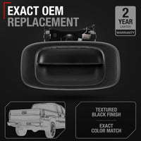 1999-2007 Chevrolet Silverado 1500 2500 3500 GMC Sierra 1500 2500 3500 Tailgate Handle Assembly and Bezel - Smooth Black - Tailgate Handle + Bezel