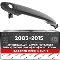 2005-2015 Toyota Tacoma Exterior Front Driver or Passenger Door Handle, Textured Black - Front Driver or Passenger Handle