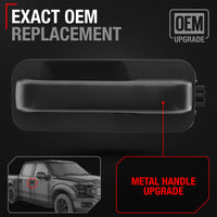 2015-2020 Ford F-150; 2015-2020 F-150 Crew Cab Exterior Front or Rear Passenger Door Handle, Upgraded Metal - Textured Black - Front or Rear Passenger Side Handle