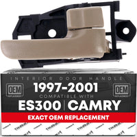 Interior Front or Rear Passenger Door Handle Replacement - Compatible with 1997-2001 Toyota Camry - Beige (Ivory), Plastic - OEM 69205-AA010-E0, 80410 - Front or Rear Passenger Side Handle