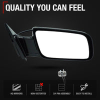 Passenger Side View Mirror - Compatible with 1988-2000 Chevy/GMC C/K Silverado Sierra Suburban Tahoe Yukon Blazer - Power Adjust, Manual Folding - OEM 15764758 - Passenger Side Mirror