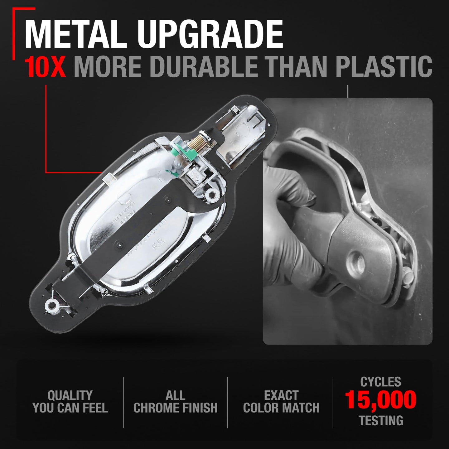 2004-2012 Chevrolet Colorado Rear Passenger Door Handle, All Chrome - Rear Passenger Side Handle