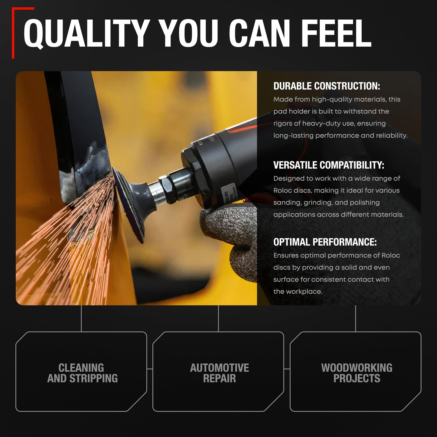 3-inch Conditioning Disc Pad Holder Assembly, Pack of 2 - 1/4'' Shank - Compatible with 3M ROLOC Scotch-Brite Discs - Speed-Lok TR Quick-Change - ROLOC Pad 3" - 2 Pack