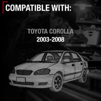 Passenger Side Mirror Replacement - Compatible with 2003-2008 Toyota Corolla - Powered Adjustment, Non-Foldable, Convex Glass with English Warning - Black, 3H3P - OEM 8791002380, TO1321178, TO1321179 - Passenger Side Mirror