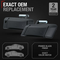 2003-2009 Nissan 350Z Exterior Front Driver and Passenger Door Handle Replacement - Primed Black - Driver + Passenger Side Handle - Black