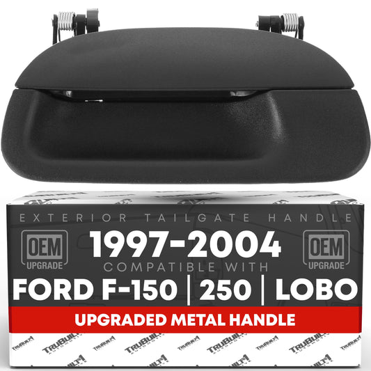 1997-2003 Ford F-150; 1997-1999 Ford F-250; 1998-2003 Ford Lobo Tailgate Handle Assembly Replacement, Upgraded Metal - Textured Black