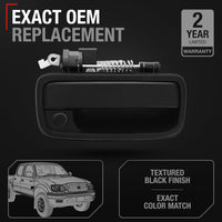 1995-2004 Toyota Tacoma Exterior Front Passenger Door Handle Replacement - Textured Black with Keyhole - Passenger Handle (Plastic)