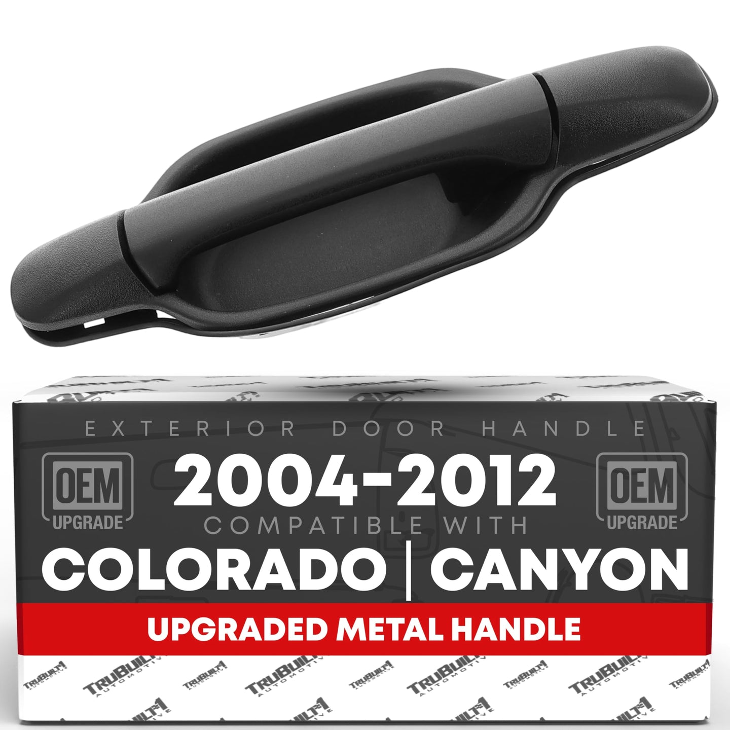 Exterior Rear Driver Door Handle, Upgraded Metal - Compatible with 2004-2012 Chevrolet Colorado, 2004-2012 GMC Canyon - Textured Black - OEM 15243678, 15802004, 25875523, 8258755230, 8932953140, 7931 - Rear Driver Side Handle