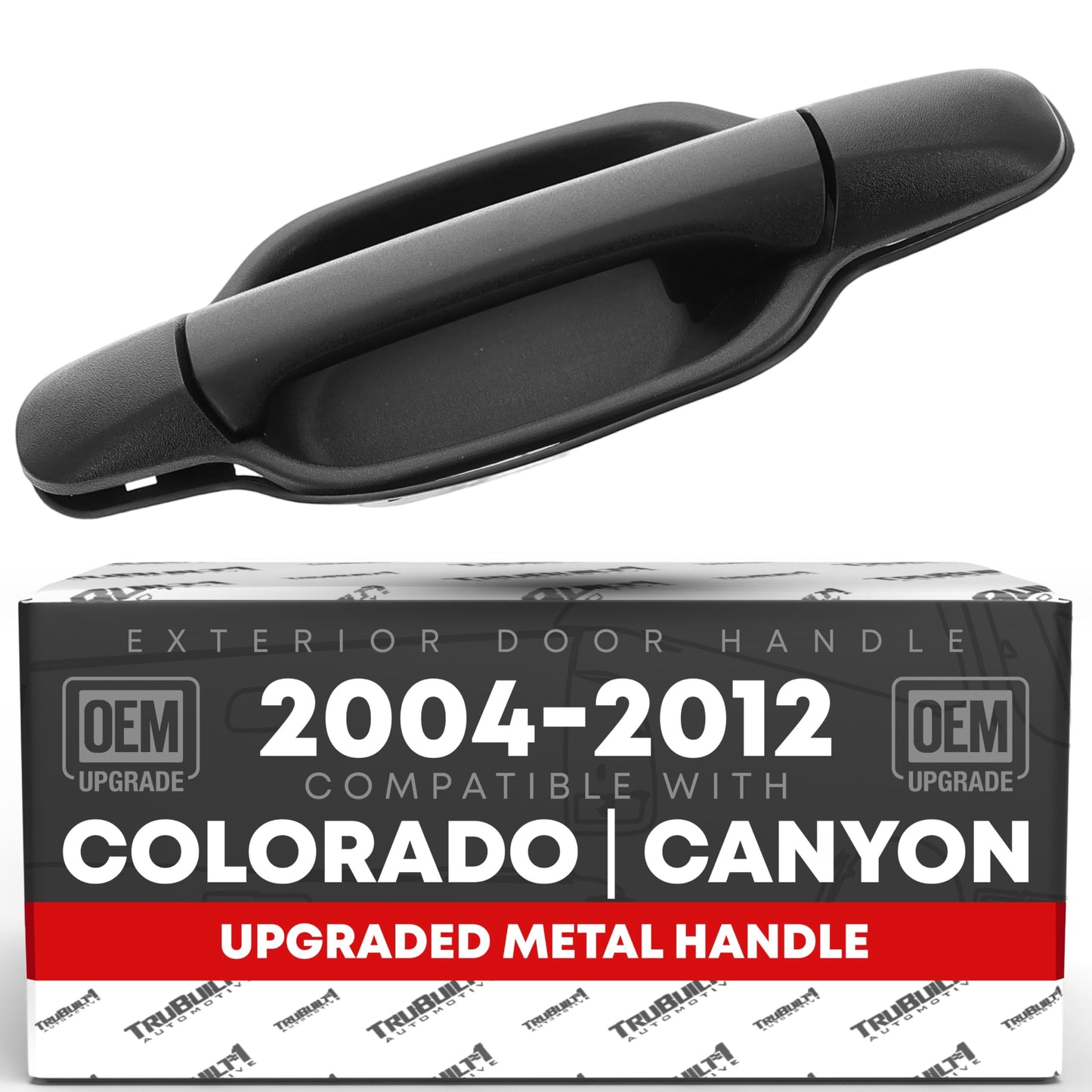 Exterior Rear Driver Door Handle, Upgraded Metal - Compatible with 2004-2012 Chevrolet Colorado, 2004-2012 GMC Canyon - Textured Black - OEM 15243678, 15802004, 25875523, 8258755230, 8932953140, 7931 - Rear Driver Side Handle