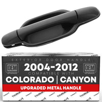 Exterior Rear Driver Door Handle, Upgraded Metal - Compatible with 2004-2012 Chevrolet Colorado, 2004-2012 GMC Canyon - Textured Black - OEM 15243678, 15802004, 25875523, 8258755230, 8932953140, 7931 - Rear Driver Side Handle