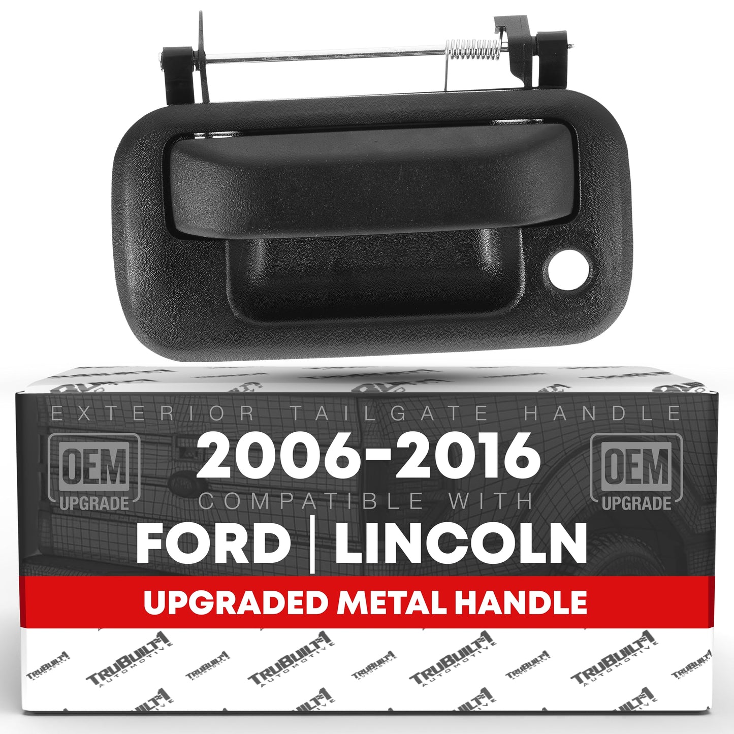 Ford F-Series Tailgate Handle, Upgraded Metal with Keyhole - Black Finish