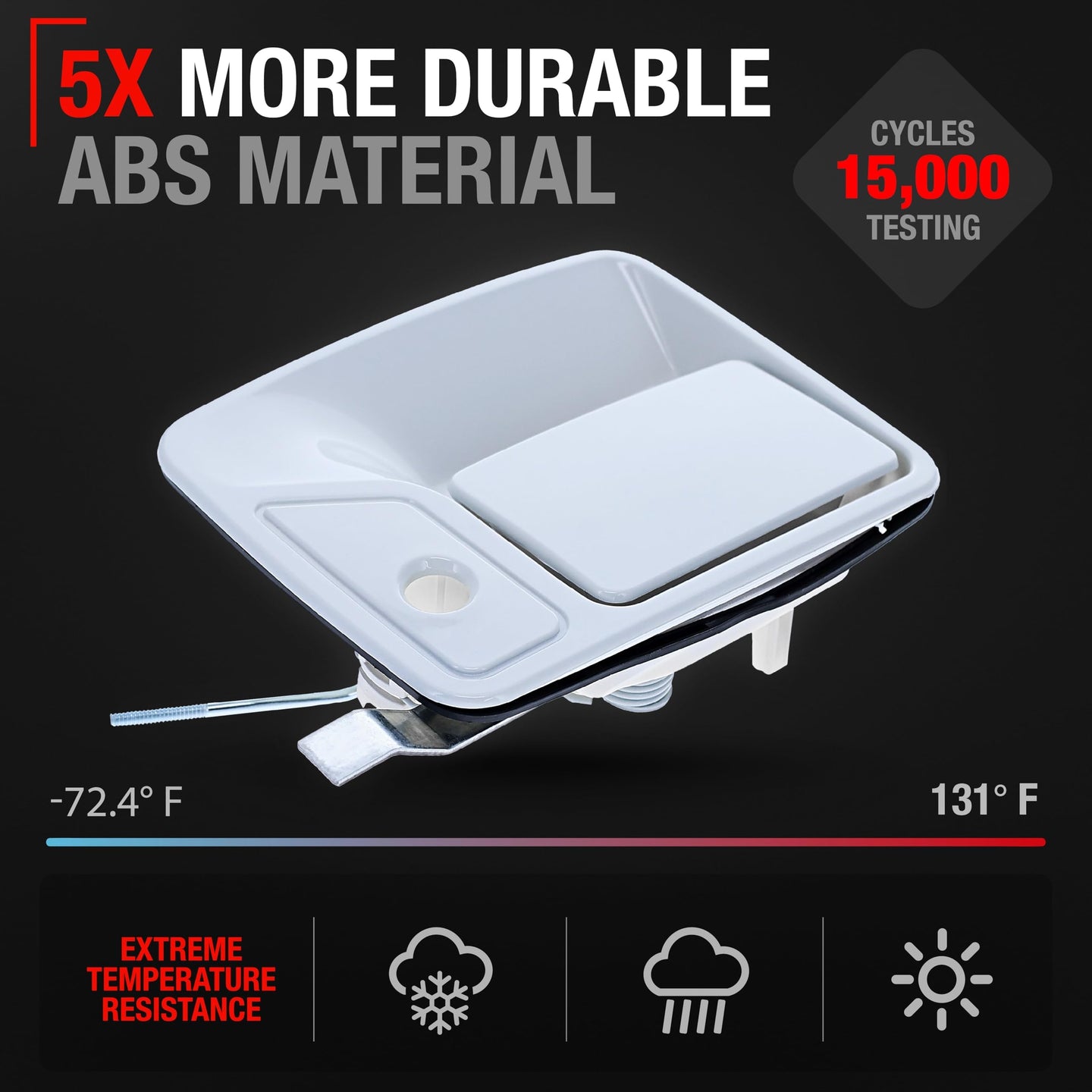 1999-2016 Ford F-250 F-350 F-450 F-550 Super Duty Exterior Front Driver Door Handle Oxford White - Front Driver Door Handle