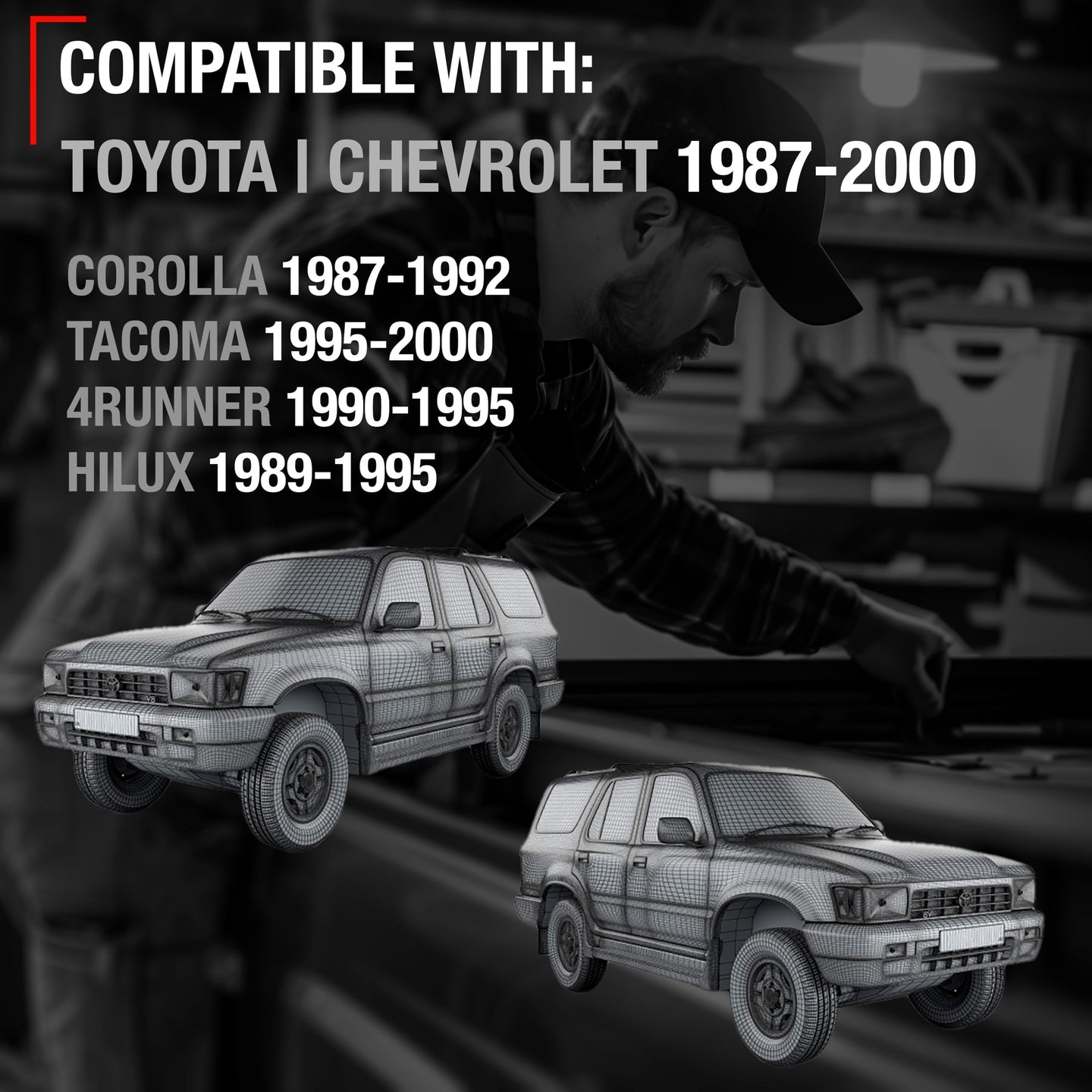 1988-2000 Toyota Tacoma 4Runner Corolla Geo Prizm Pickup Interior Front and Rear Driver and Passenger Door Handle Set - Brown - Brown,Driver + Passenger Door Handle