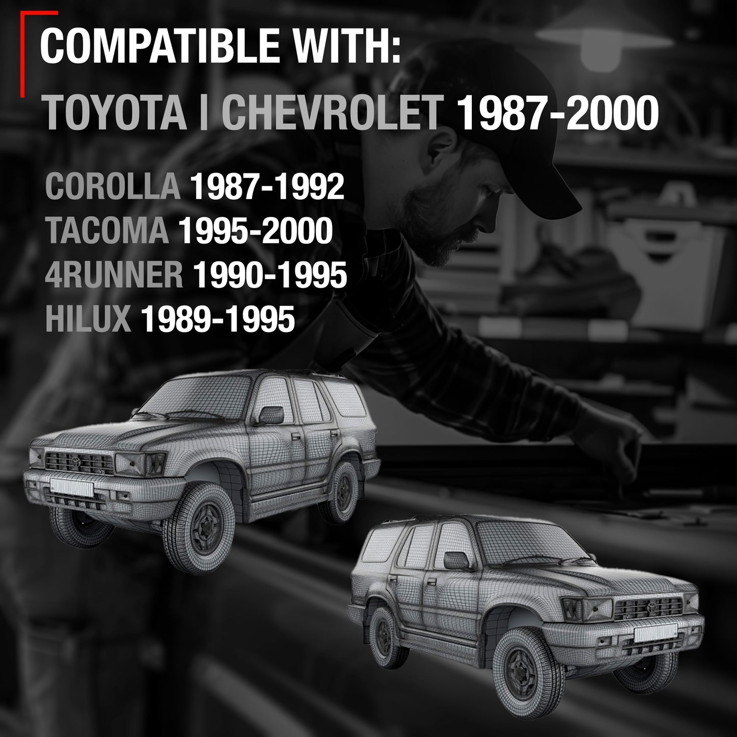 1988-2000 Toyota Tacoma 4Runner Corolla Geo Prizm Pickup Interior Front and Rear Driver and Passenger Door Handle Set - Brown - Brown,Driver + Passenger Door Handle