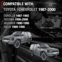 1988-2000 Toyota Tacoma 4Runner Corolla Geo Prizm Pickup Interior Front and Rear Driver and Passenger Door Handle Set - Brown - Brown,Driver + Passenger Door Handle