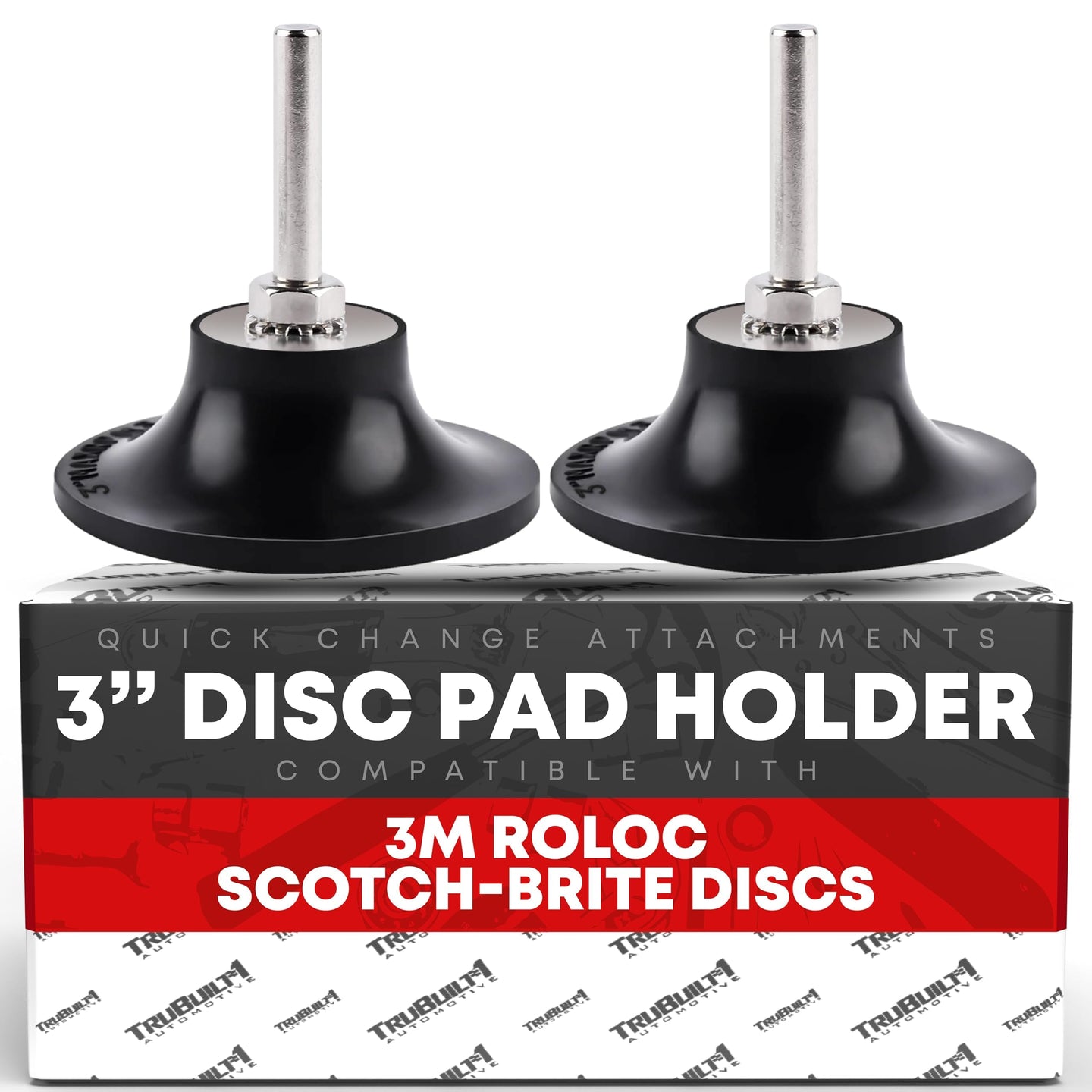 3-inch Conditioning Disc Pad Holder Assembly, Pack of 2 - 1/4'' Shank - Compatible with 3M ROLOC Scotch-Brite Discs - Speed-Lok TR Quick-Change - ROLOC Pad 3" - 2 Pack