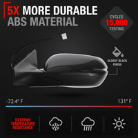 2017-2022 Honda CR-V Driver Side Mirror - Powered Adjustment Manual Folding Heated Turn Signal Blind Spot Detection Flat Glass Smooth Black - Driver Side Mirror
