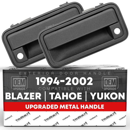 Chevy GMC Exterior Door Handle Set - Front Driver & Passenger - Upgraded Metal - Textured Black - 1995-2000 - All-Metal Right + Left Handle