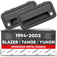 1995-2000 Chevrolet GMC C/K 1500 2500 3500 Suburban Blazer Tahoe Yukon Exterior Front Driver and Passenger Door Handle Upgraded Metal - Textured Black - All-Metal Right + Left Handle