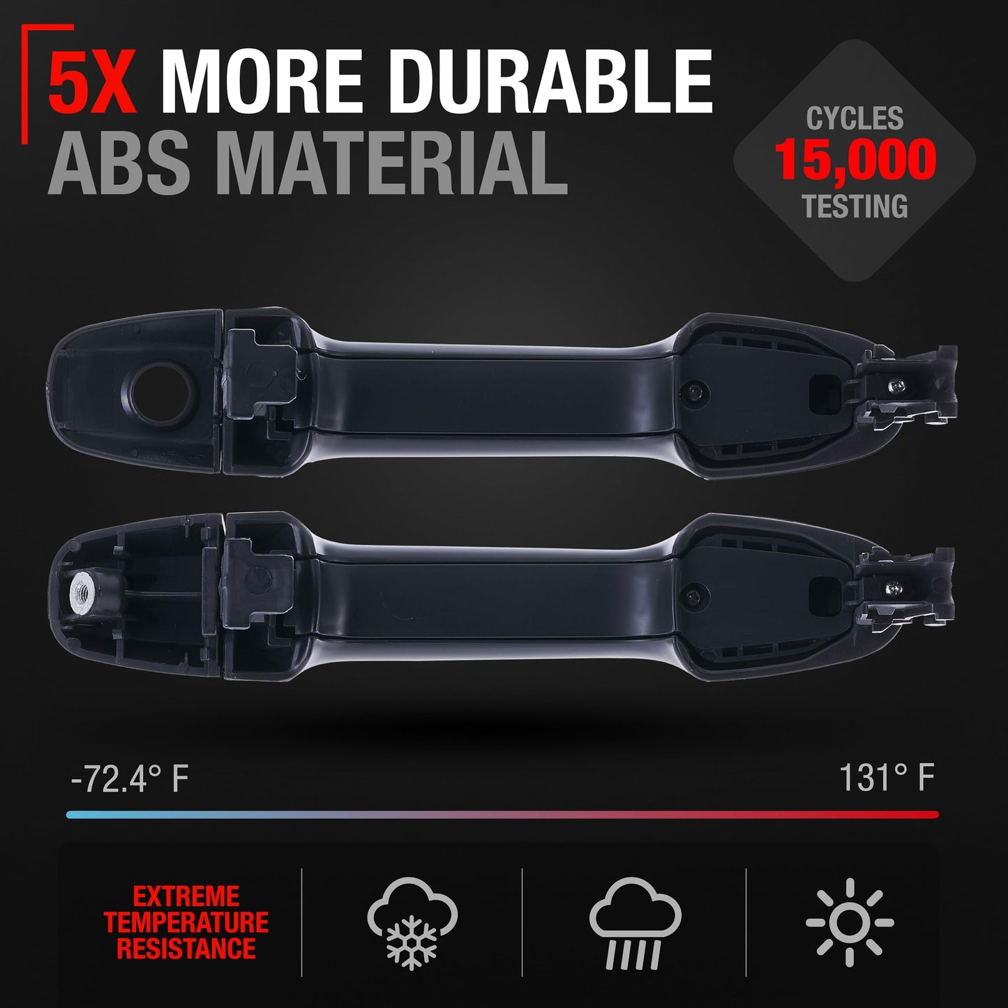 Toyota Yaris Prius C Camry C-HR Subaru BRZ FR-S Exterior Door Handle Set - Front Driver & Passenger - Primed Black - Front Driver & Passenger Door Handle