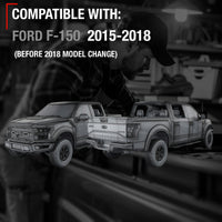 T1A Tailgate Handle Latch Replacement, Upgraded Metal - Compatible with 2015-2018 Ford F-150 (Before Model Change) - Exterior Tailgate Assembly, All Chrome w/Keyhole - OEM FL3Z-9943400-HA-ACHMT