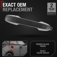 2012-2020 Toyota Yaris Prius C Camry Auris 86 C-HR Subaru BRZ Scion FR-S iM Exterior Rear Driver or Passenger Door Handle - Primed Black - Rear Driver & Passenger Door Handle