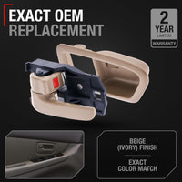 1997-2001 Toyota Camry Interior Front or Rear Driver Door Handle - Beige Ivory Plastic - Front or Rear Driver Side Handle