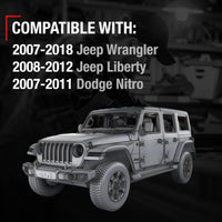 2007-2018 Jeep Wrangler Liberty 2007-2011 Dodge Nitro Exterior Front/Rear Driver & Passenger Door Handle - Textured Black - 1 Pack