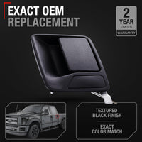 1999-2015 Ford Super Duty Rear Driver Door Handle Replacement - Crew Cab Configuration - Textured Black - Rear Driver Door