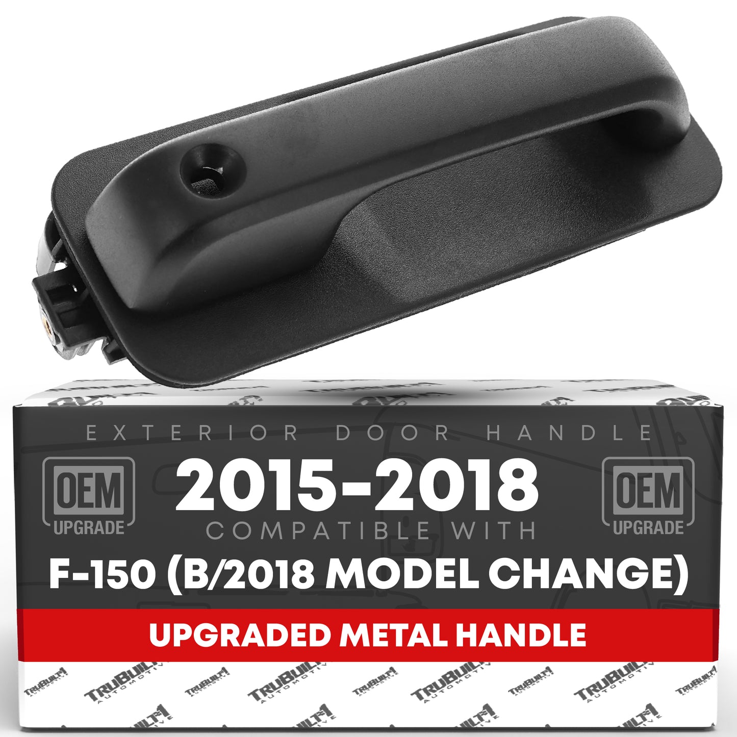 T1A Exterior Front Passenger Door Handle, Upgraded Metal - Compatible with 2015-2018 (Before Model Change) Ford F-150 - Textured Black w/ Keyhole - OEM FL3Z-1522404-BA-MT, 97932 - Front Passenger Side Handle