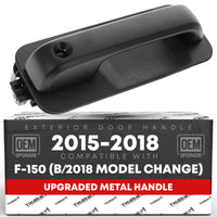 T1A Exterior Front Passenger Door Handle, Upgraded Metal - Compatible with 2015-2018 (Before Model Change) Ford F-150 - Textured Black w/ Keyhole - OEM FL3Z-1522404-BA-MT, 97932 - Front Passenger Side Handle