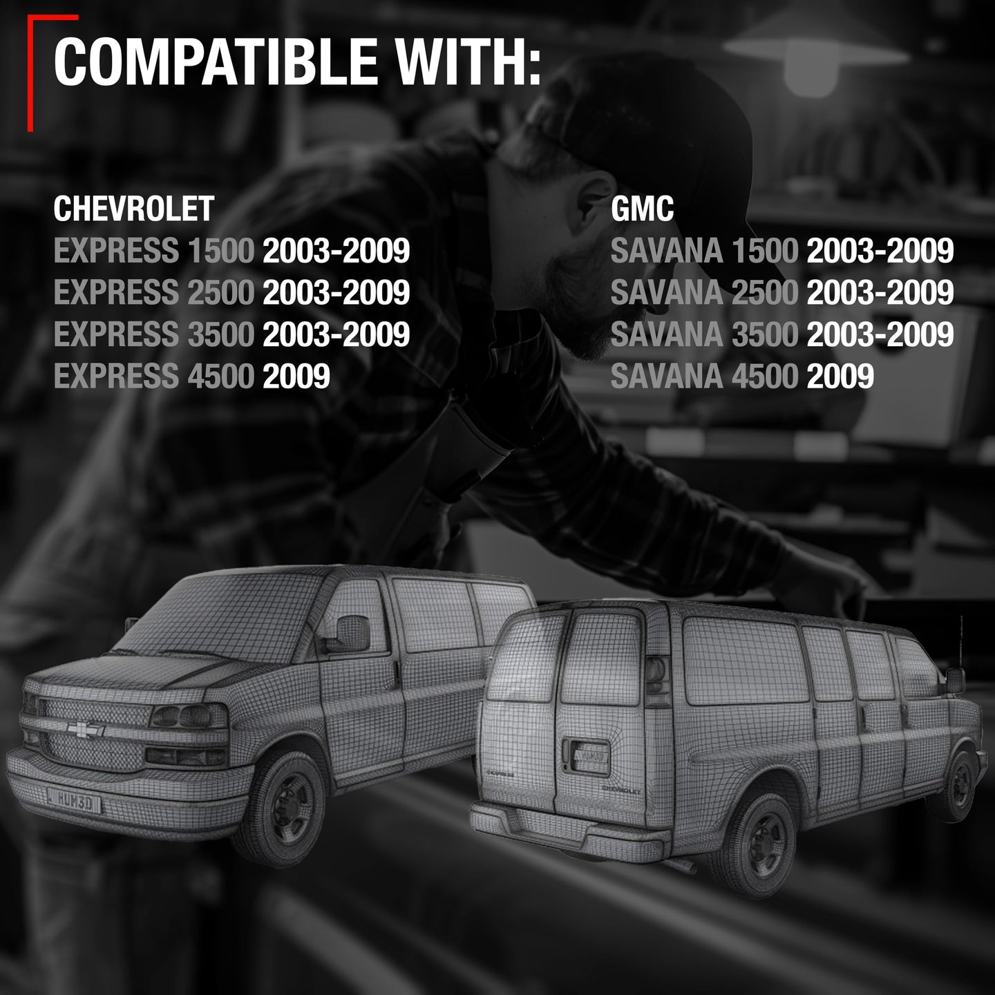 2003-2009 Chevrolet Express Rear Passenger Hinged Door Handle, Textured Black - Rear Passenger Side Hinged Door