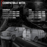 2003-2009 Chevrolet Express Rear Passenger Hinged Door Handle, Textured Black - Rear Passenger Side Hinged Door