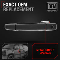 2007-2014 Chevrolet Silverado GMC Sierra 1500 2500 3500 Cadillac Escalade Exterior Front Driver Door Handle Upgraded Metal - Textured Black - Front Driver Side Handle
