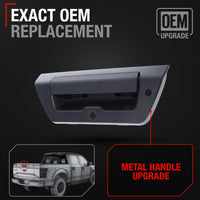 2015-2018 Ford F-150 Tailgate Handle Assembly, Textured Black w/ Camera and LED Hole