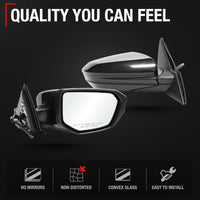 Honda Civic Side Mirror Replacement, Passenger Side - Power Adjust, Manual Fold, Convex Glass, Smooth Black Housing - Passenger Side Mirror