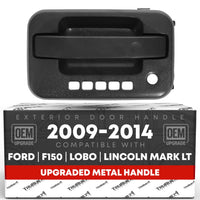 Ford F-150, Lobo, Mark LT Exterior Front Driver Door Handle, Upgraded Metal - Textured Black w/ Keyhole - Front Driver Side Handle w/ Keypad