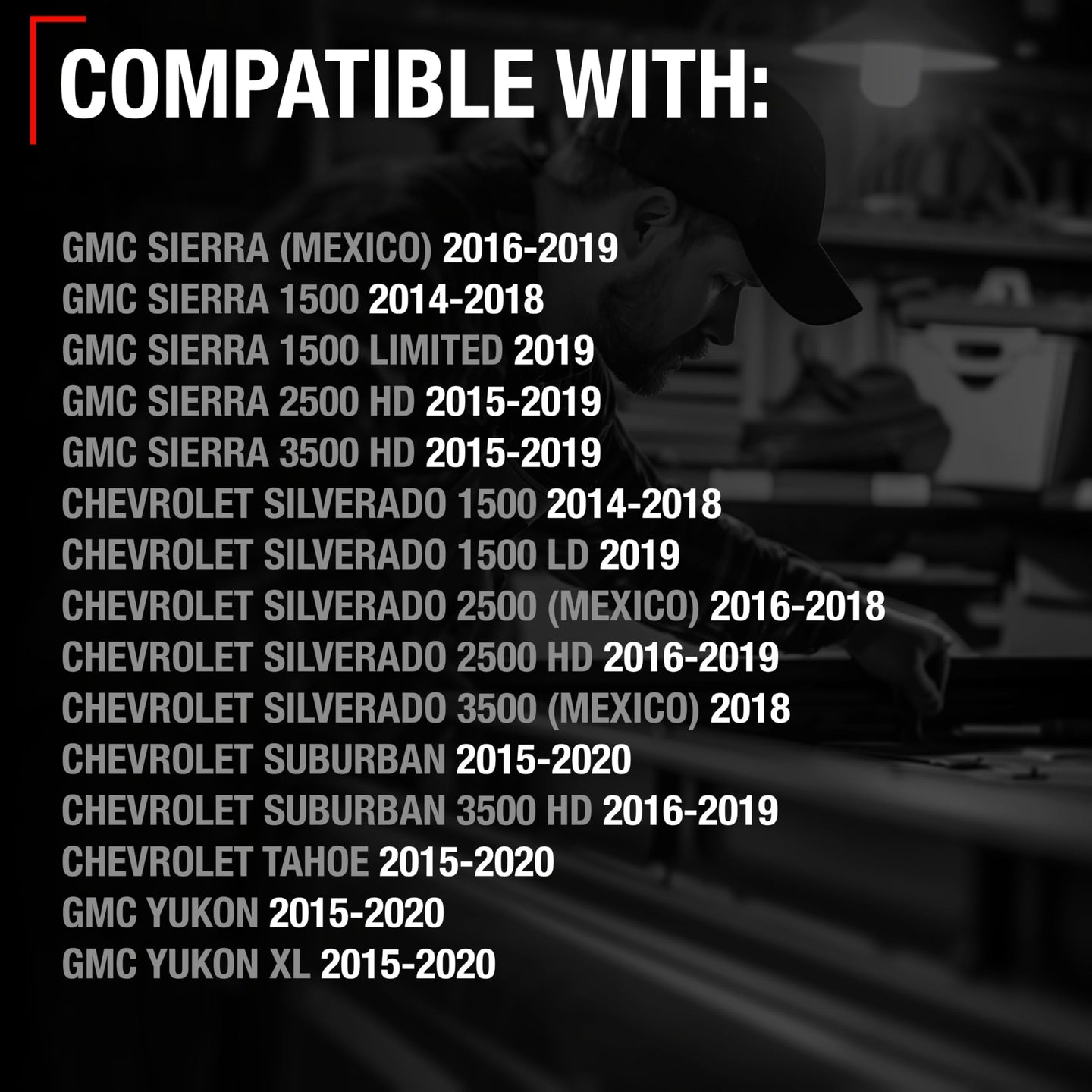 Exterior Rear Driver or Passenger Door Handle & Cover, Upgraded Metal - Compatible with 2014-2018 Chevrolet Silverado; 14-18 GMC Sierra 1500 2500 3500 - Textured Black - OEM 22923605, 22923599, 82395 - Rear Driver or Passenger Side Handle