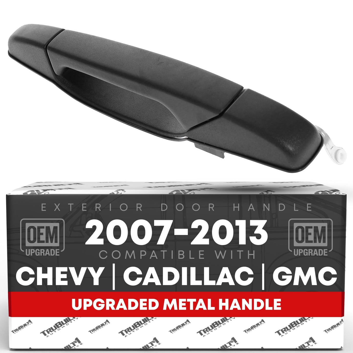 T1A Exterior Rear Driver Door Handle, Upgraded Metal - Compatible with 2007-2014 Chevrolet Silverado 1500 2500 3500; 07-14 GMC Sierra 1500 2500 3500; Cadillac Escalade - Textured Black - OEM 15757230 - Rear Driver Side Handle