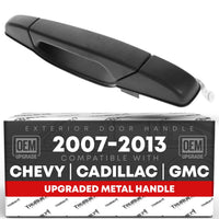 T1A Exterior Rear Driver Door Handle, Upgraded Metal - Compatible with 2007-2014 Chevrolet Silverado 1500 2500 3500; 07-14 GMC Sierra 1500 2500 3500; Cadillac Escalade - Textured Black - OEM 15757230 - Rear Driver Side Handle