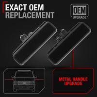 1992-2005 Chevrolet Astro GMC Safari Exterior Front Driver & Passenger Door Handle Set - Smooth Finish Metal - Driver + Passenger Front Handle