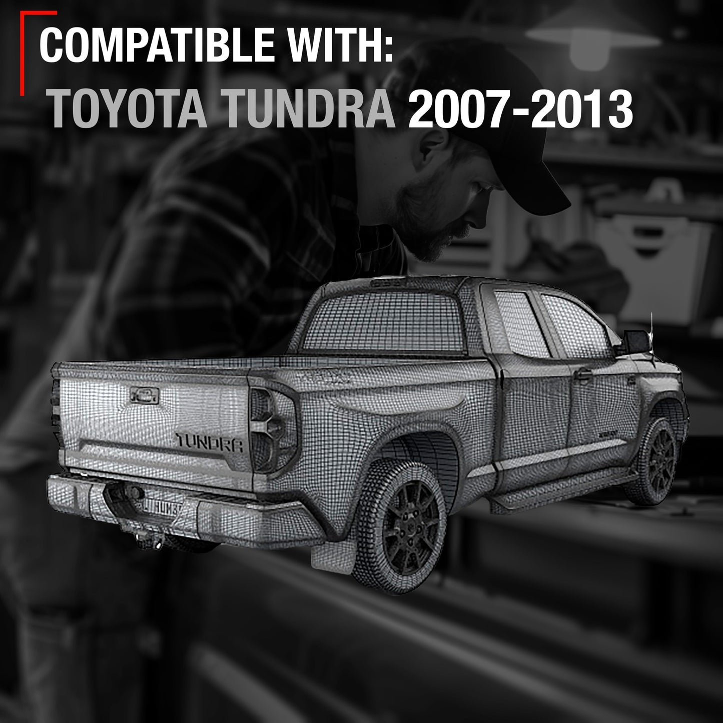 2007-2013 Toyota Tundra Tailgate Handle Assembly Replacement Upgraded Metal - Liftgate Latch Handle Textured Black No Camera Hole - Metal