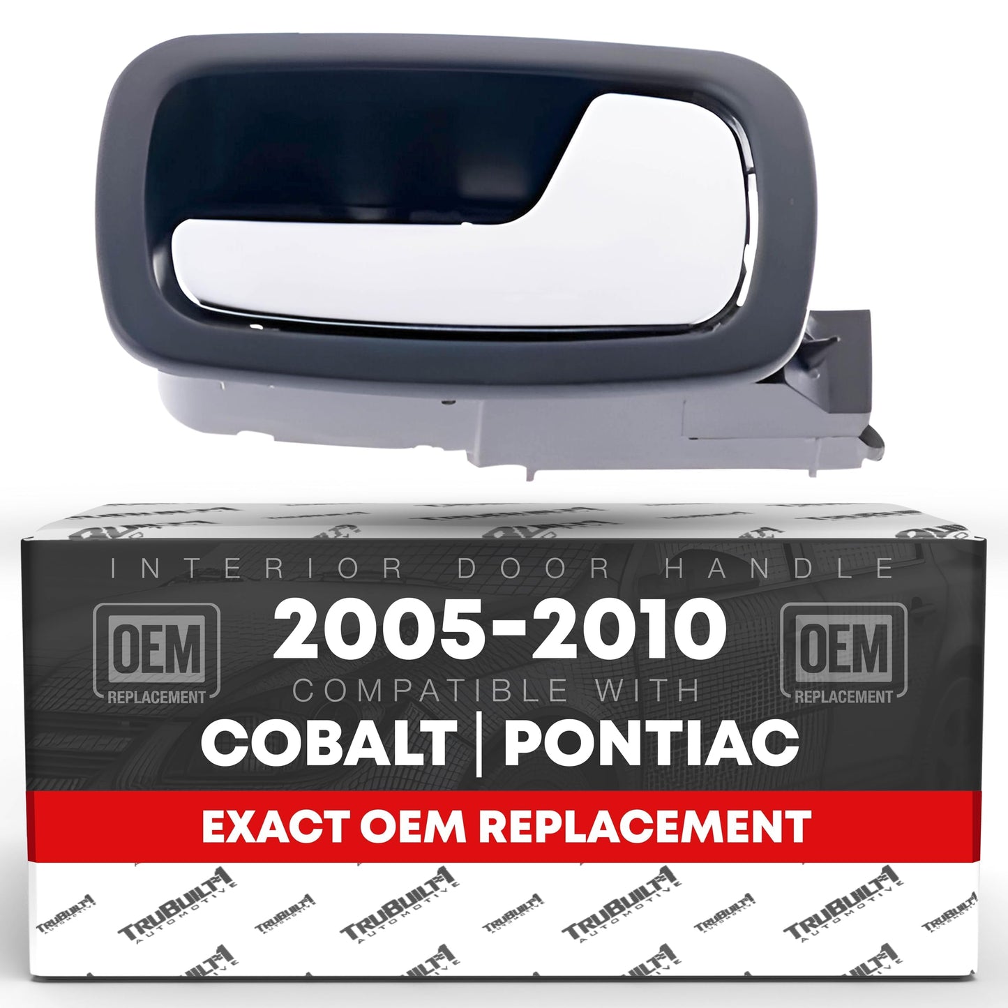 2005-2010 Chevrolet Cobalt 2007-2010 Pontiac G5 Interior Front Passenger Door Handle - Chrome Handle Black Housing Plastic - Front Passenger Side Handle