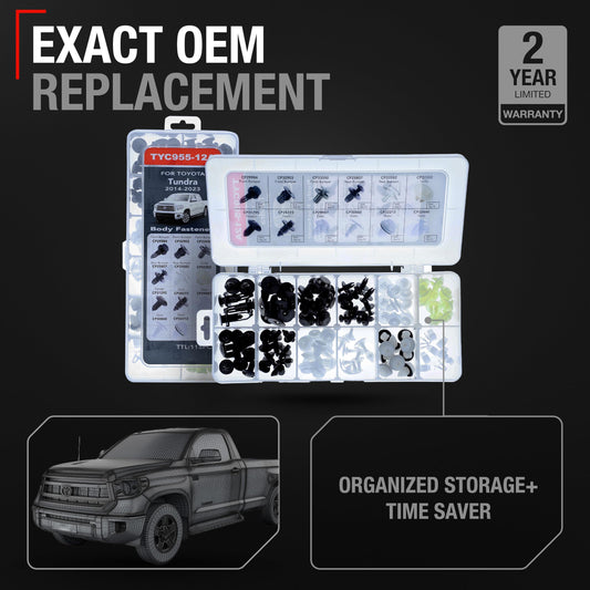 2014-2023 Toyota Tundra Body Fastener Kit 120 pcs for Bumper Grille Fender Door Trim Wheel Opening