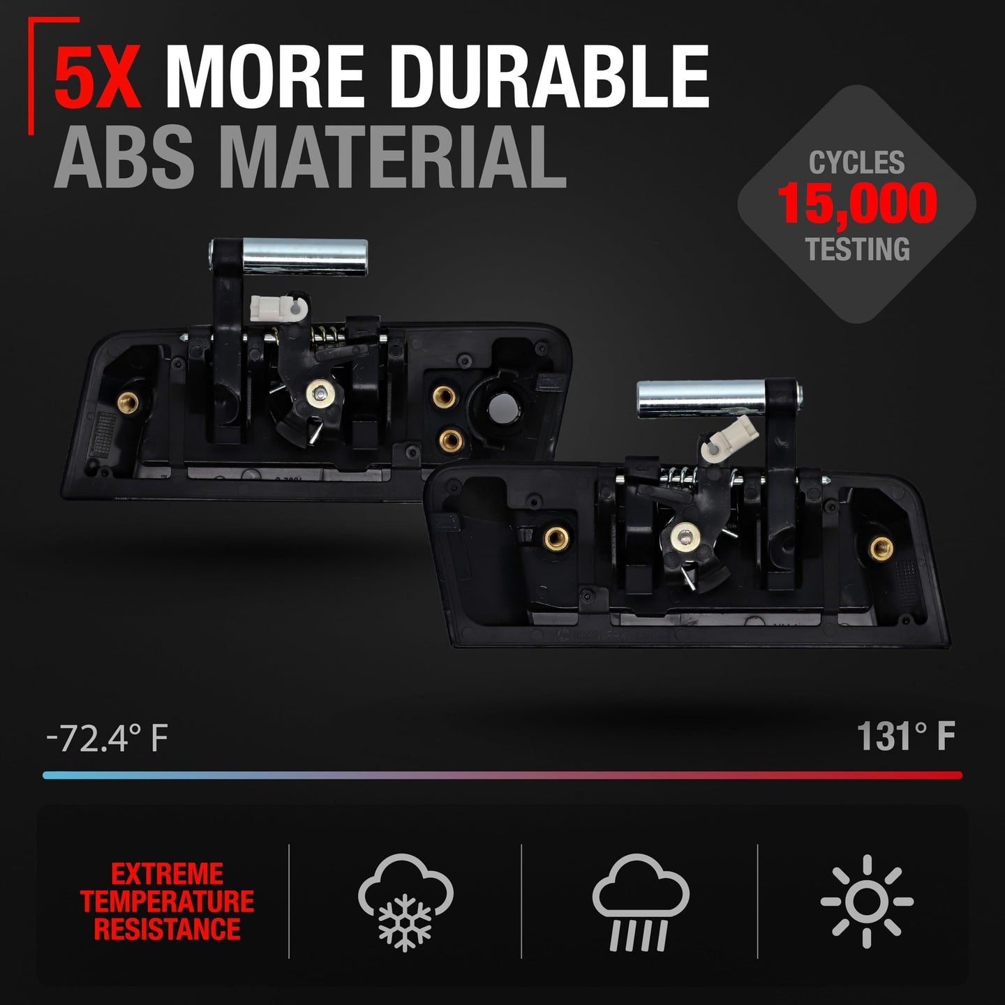 2003-2009 Nissan 350Z Exterior Front Driver and Passenger Door Handle Replacement - Primed Black - Driver + Passenger Side Handle - Black