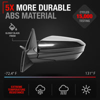 2017-2021 Honda Civic Sedan Coupe Driver Side Mirror Replacement Powered Manual Fold Flat Glass Smooth Black - Driver Side Mirror