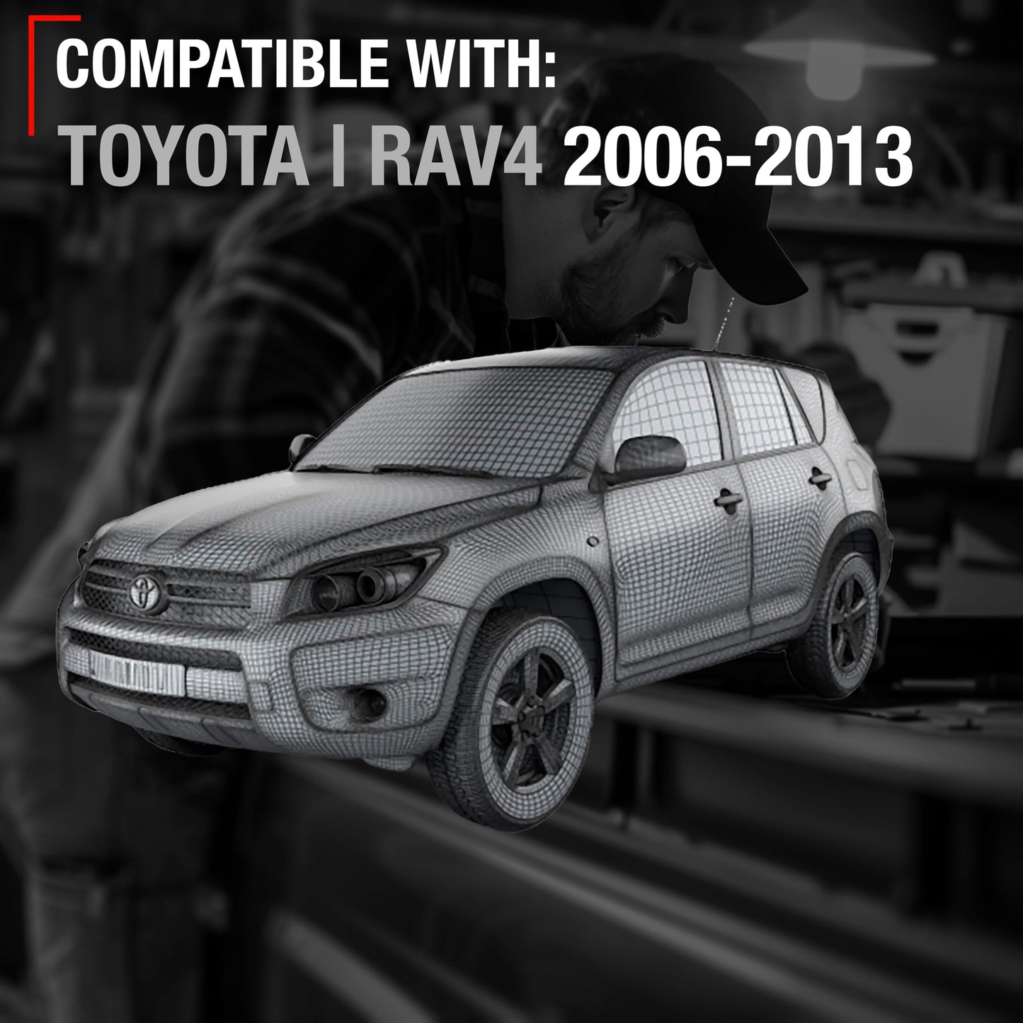 2010-2012 Toyota RAV4 Sun Visor Replacement Set Left and Right - Beige with Mirror - Beige,Driver & Passenger